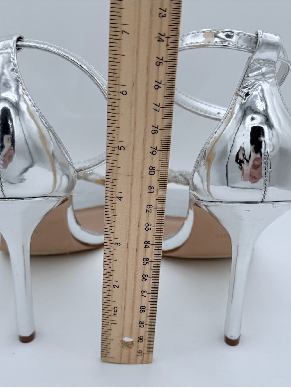 Steve Madden Silver Crystal-Knot Ankle Strap Heels - Picture 8 of 8